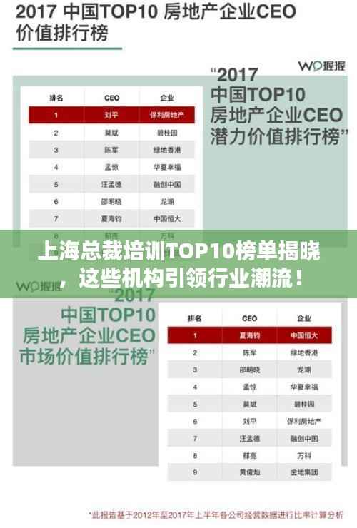 上海总裁培训TOP10榜单揭晓,这些机构引领行业潮流!