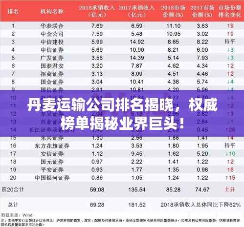 丹麦运输公司排名揭晓，权威榜单揭秘业界巨头！