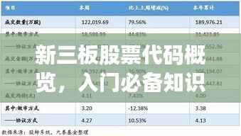 新三板股票代码概览,入门必备知识