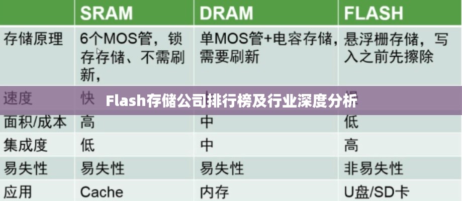 Flash存储公司排行榜及行业深度分析