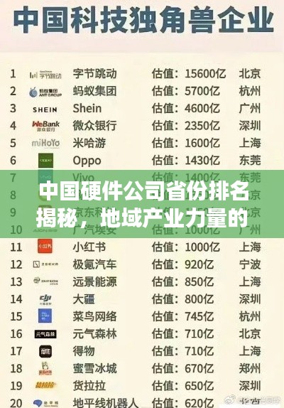 中国硬件公司省份排名揭秘,地域产业力量的巅峰对决!