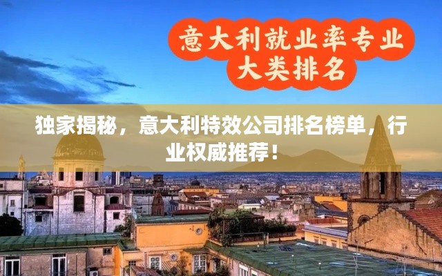 独家揭秘,意大利特效公司排名榜单,行业权威推荐!