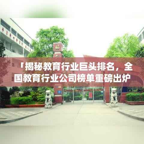 「揭秘教育行业巨头排名，全国教育行业公司榜单重磅出炉！」