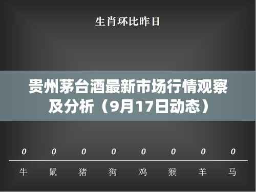 贵州茅台酒最新市场行情观察及分析(9月17日动态)