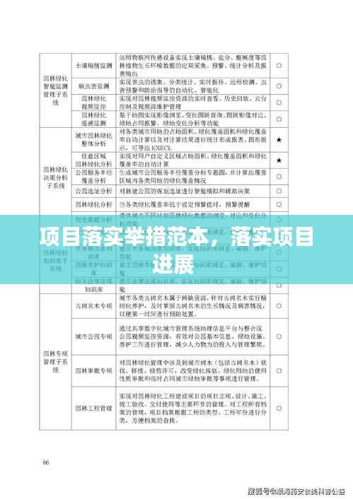 项目落实举措范本,落实项目进展