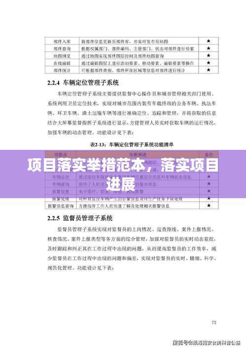 项目落实举措范本,落实项目进展