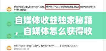 自媒体收益独家秘籍,自媒体怎么获得收益