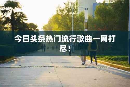 今日头条热门流行歌曲一网打尽！