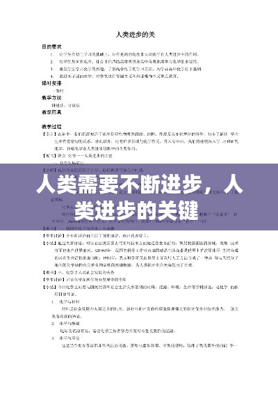 人类需要不断进步,人类进步的关键