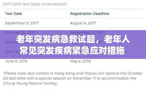 老年突发病急救试题,老年人常见突发疾病紧急应对措施