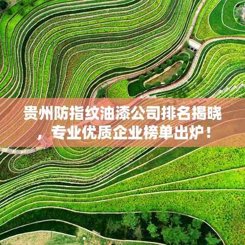 贵州防指纹油漆公司排名揭晓,专业优质企业榜单出炉!