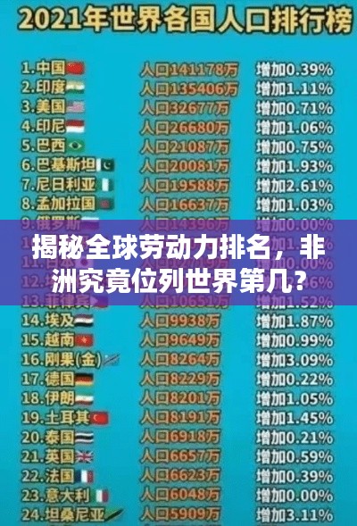 揭秘全球劳动力排名,非洲究竟位列世界第几?