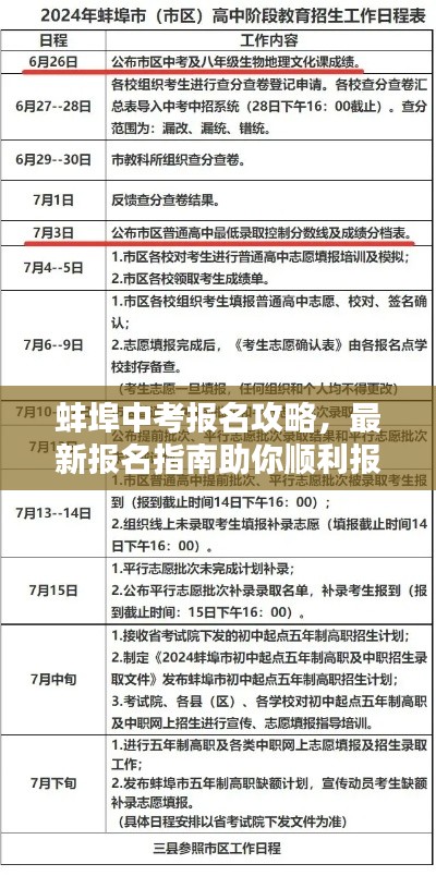 蚌埠中考报名攻略,最新报名指南助你顺利报名