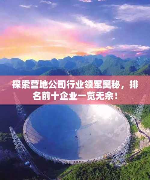 探索营地公司行业领军奥秘，排名前十企业一览无余！