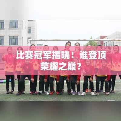 比赛冠军揭晓！谁登顶荣耀之巅？