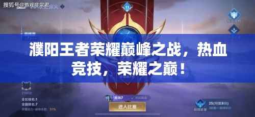 濮阳王者荣耀巅峰之战，热血竞技，荣耀之巅！