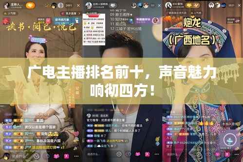 广电主播排名前十,声音魅力响彻四方!