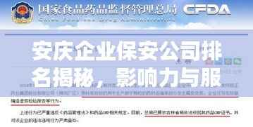 安庆企业保安公司排名揭秘,影响力与服务质量一览