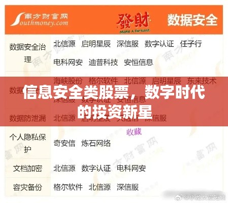 信息安全类股票，数字时代的投资新星