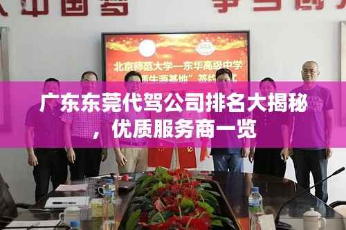 广东东莞代驾公司排名大揭秘，优质服务商一览